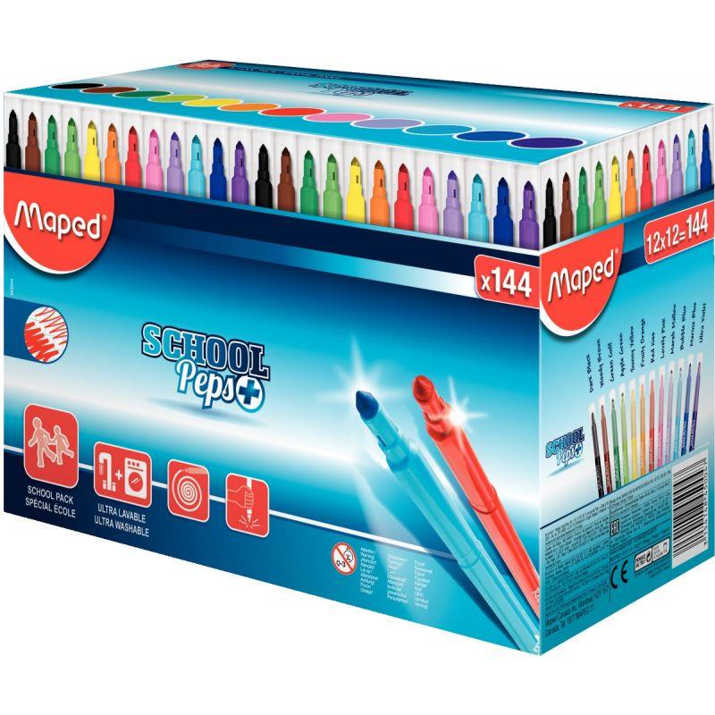 Classpack de 144 feutres Schoolpeps assortis