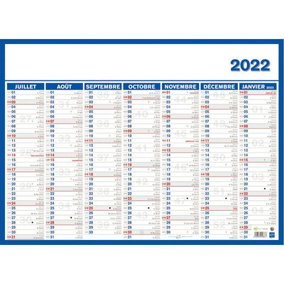 Calendrier semestriel 7 mois par face 40x55cm souple